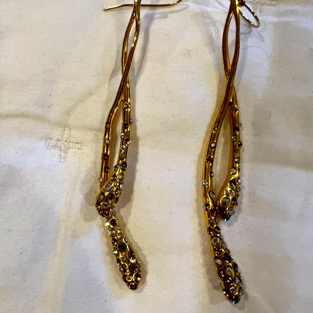 Alexis bittar branch gold crystal earrings